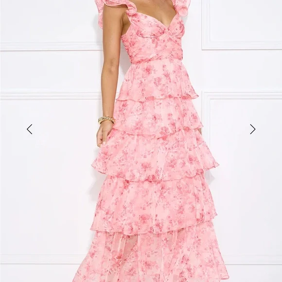 Hello Molly Pink Layered Maxi Dress - Picture 5 of 8